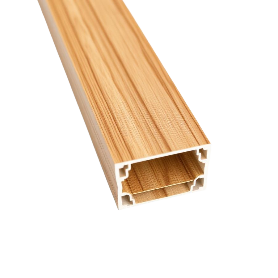 Perfil de aluminio con acabado apariencia madera