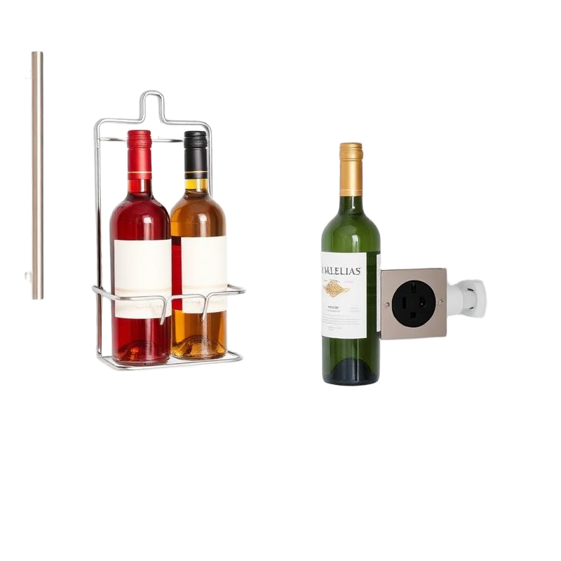 Botellero cromado y contacto retráctil para cocina