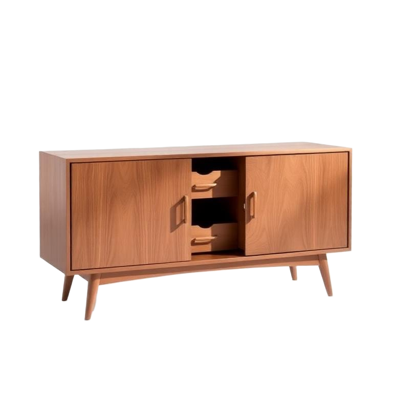 Credenza de madera con puertas y cajones
