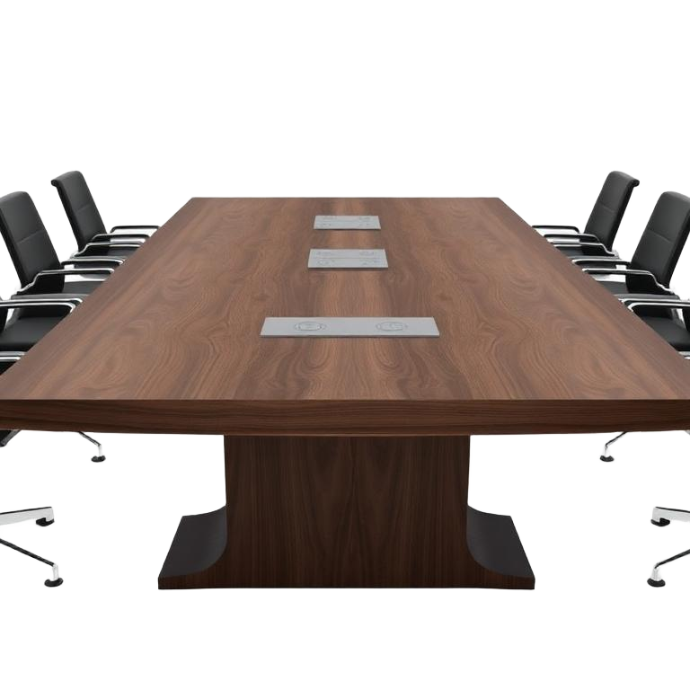 Mesa de conferencias con conexiones integradas